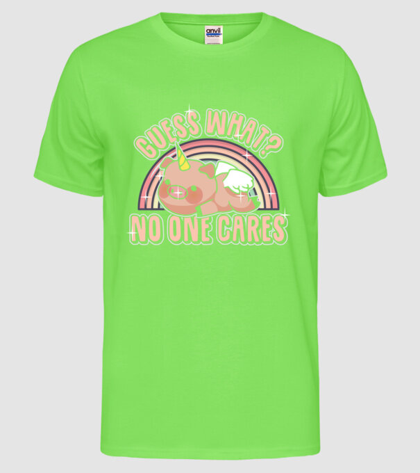 Guess what purcel model verde neon pe tricou