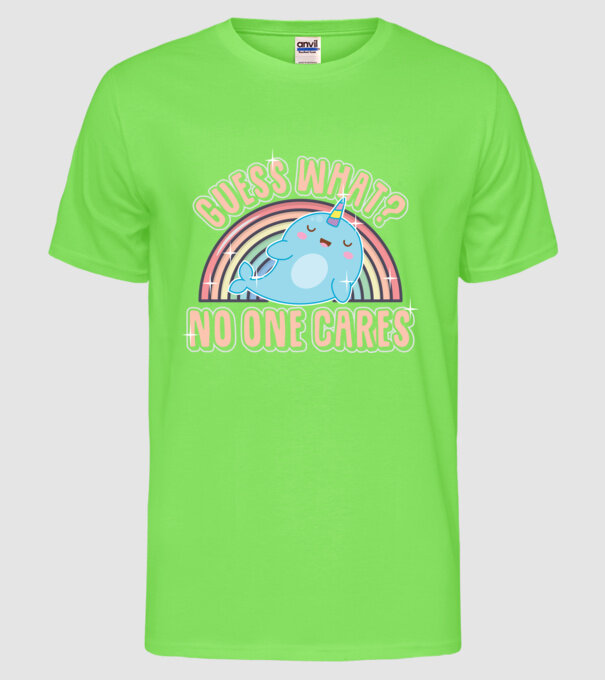 Guess what narval model verde neon pe tricou