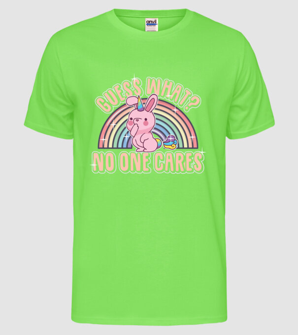 Guess what iepure-unicorn model verde neon pe tricou