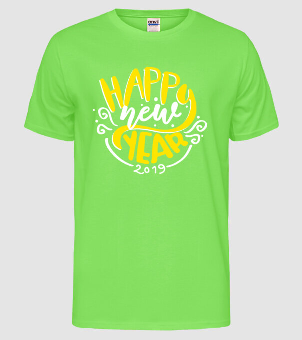 Happy new 2019 model verde neon pe tricou