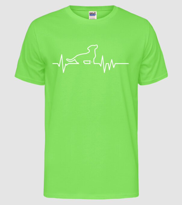 Heartbeat line Teckel model verde neon pe tricou