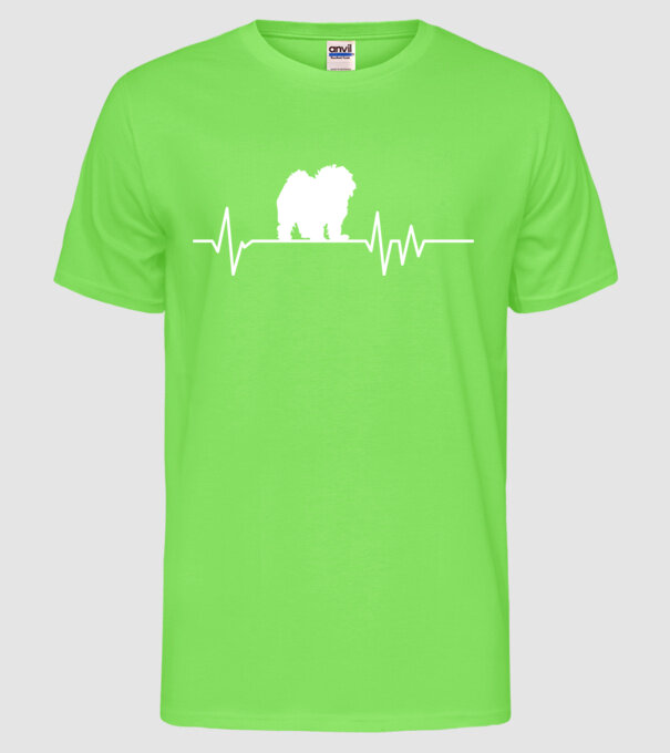 Heartbeat silueta Bolognese model verde neon pe tricou