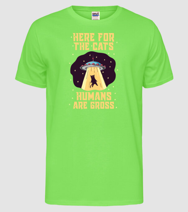 Here for the cats model verde neon pe tricou