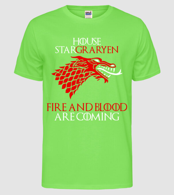 house stargaryen model verde neon pe tricou