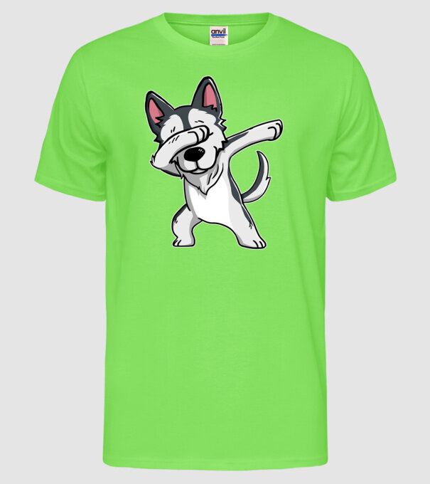 Husky DAB model verde neon pe tricou