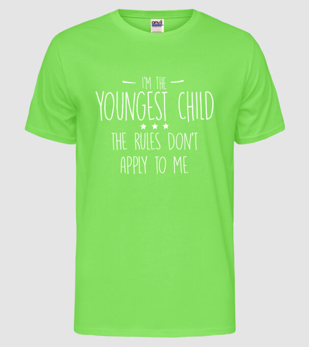 I'm the youngest child model verde neon pe tricou