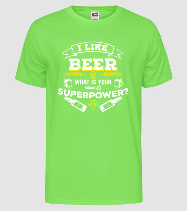 i like beer model verde neon pe tricou