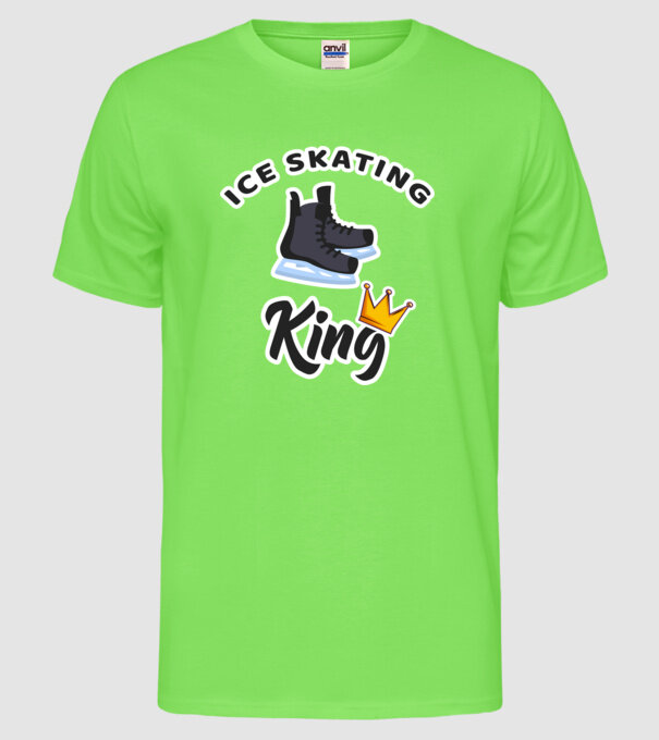 Ice skatin King model verde neon pe tricou