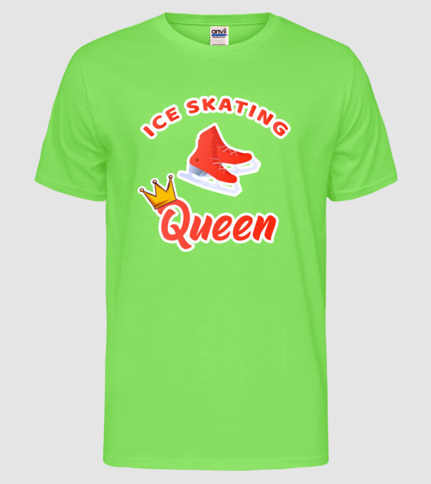 Ice skatin Queen model verde neon pe tricou