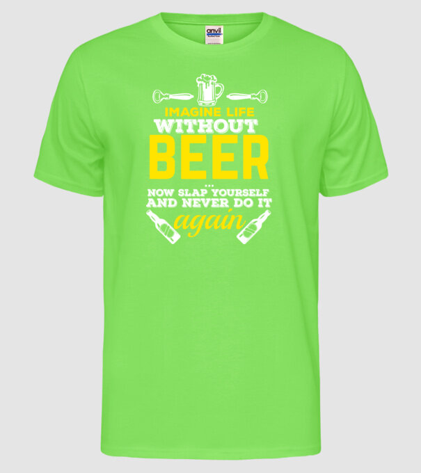 Imagine life model verde neon pe tricou