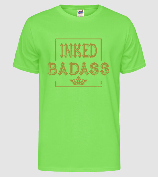 Inked Badass model verde neon pe tricou