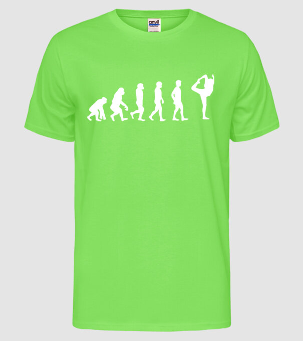 Yoga evoluție model verde neon pe tricou