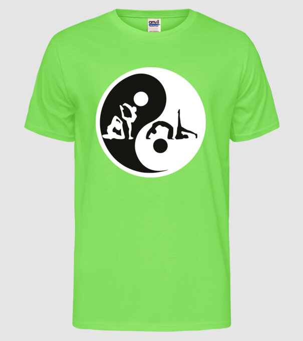 Yoga yin-yang model verde neon pe tricou
