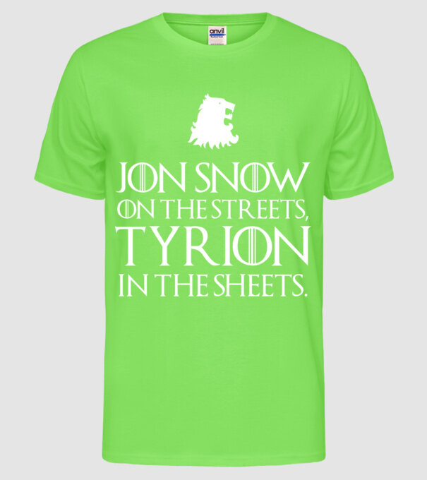 Jon Snow streets model verde neon pe tricou
