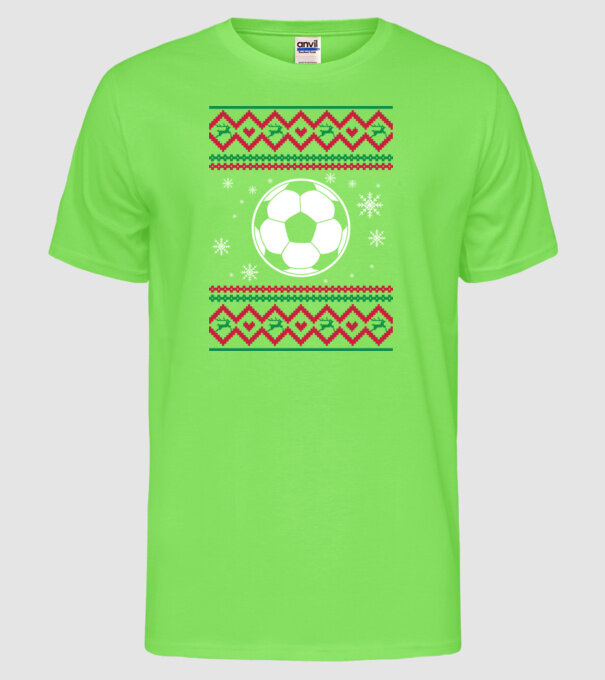Model tricotat de Crăciun - fotbal model verde neon pe tricou