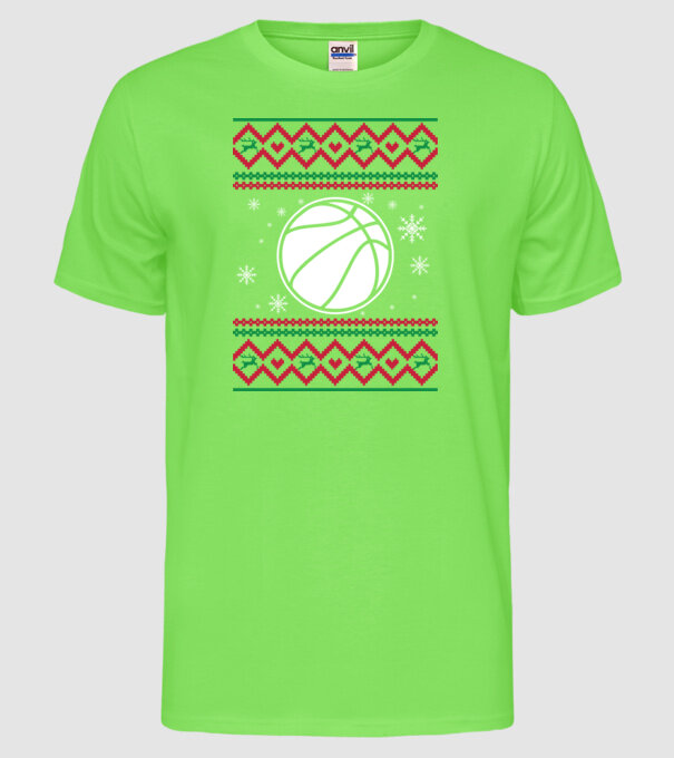 Model tricotat de Crăciun - baschet model verde neon pe tricou