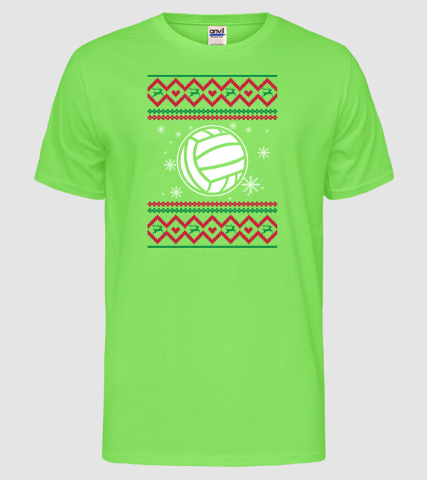 Model tricotat de Crăciun - Polo pe apă model verde neon pe tricou