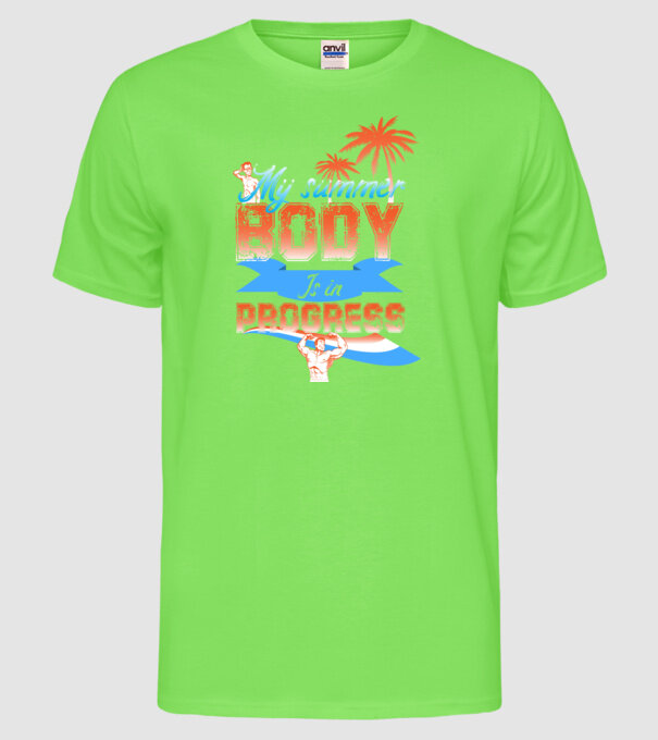 Mă pregătesc pentru vară model verde neon pe tricou