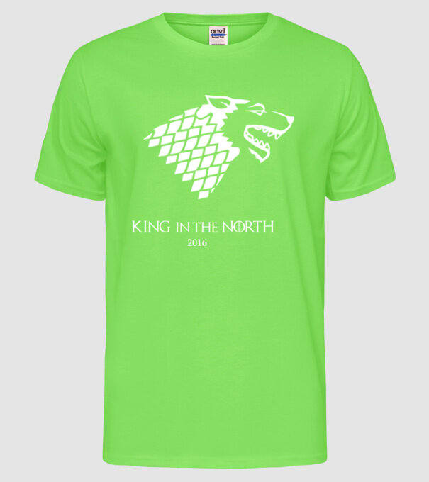 King in The North Wolf model verde neon pe tricou