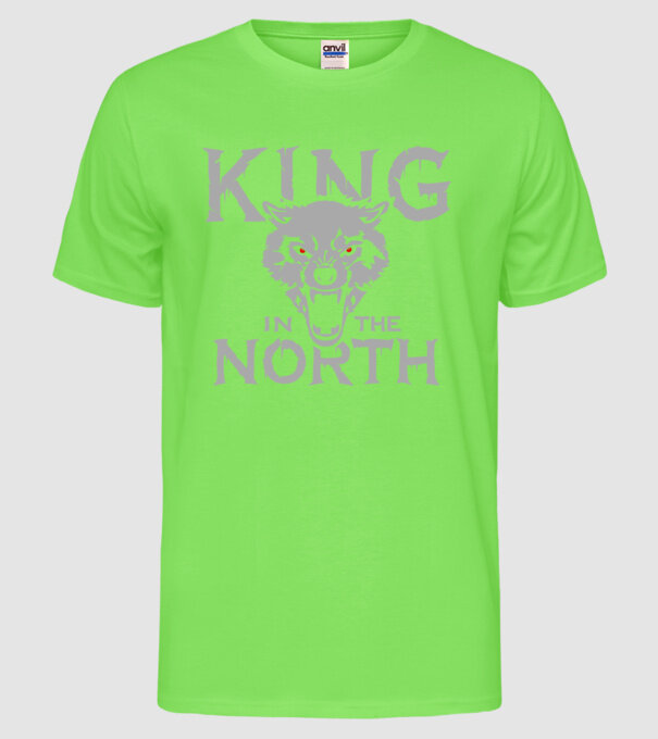 King In The Noth model verde neon pe tricou