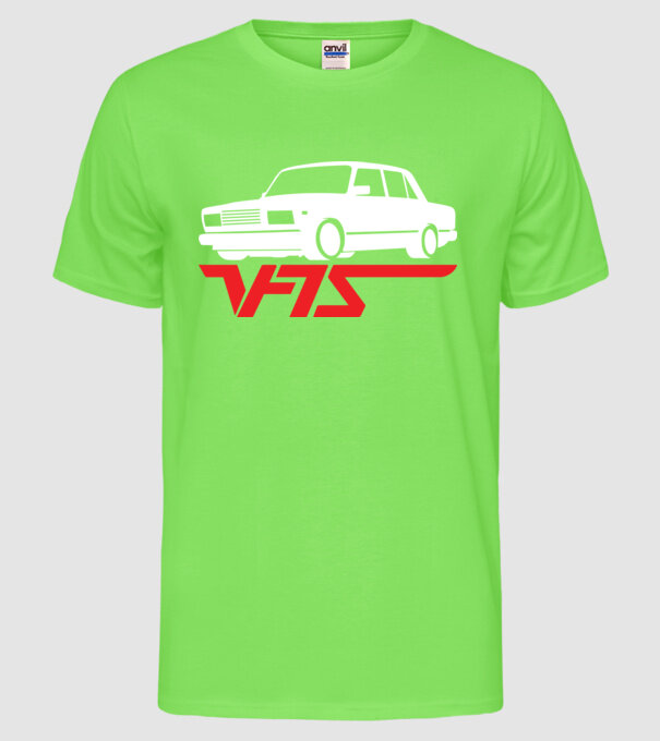 Lada model verde neon pe tricou