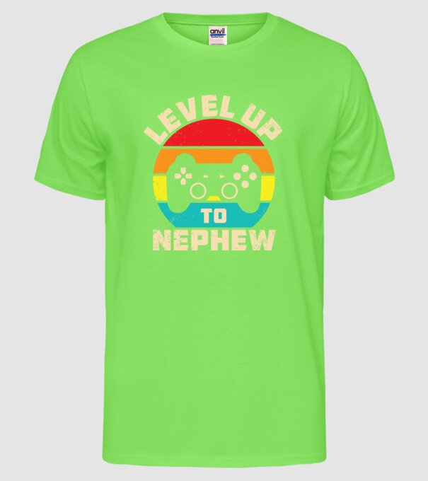 Level Up Nephew model verde neon pe tricou