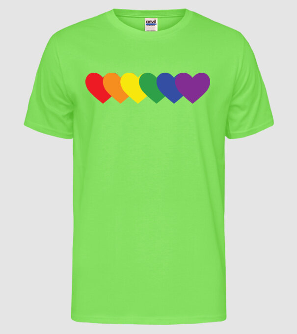 Inimi Lgbtq model verde neon pe tricou