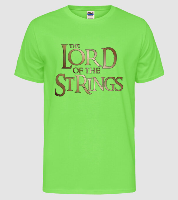 Lord of the Strings model verde neon pe tricou