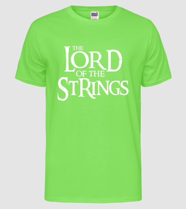 Lord of the Strings model verde neon pe tricou