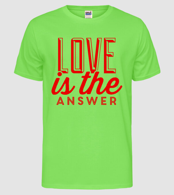 love in answer model verde neon pe tricou