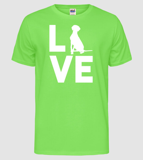 LOVE Vizsla model verde neon pe tricou