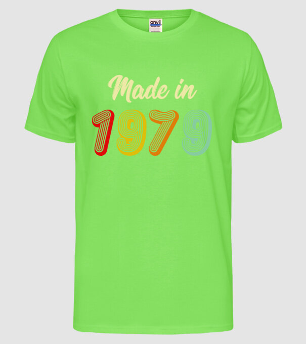 made in 1979 retro model verde neon pe tricou