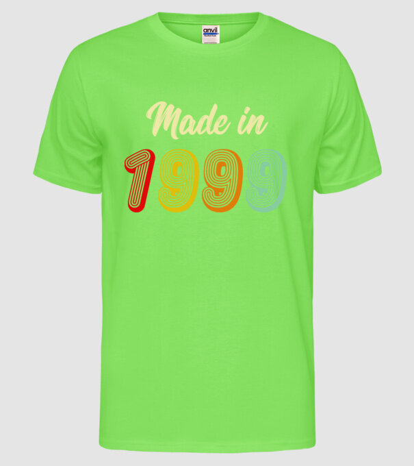 made in 1999 retro model verde neon pe tricou