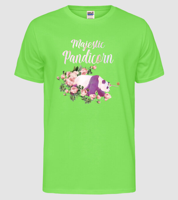 Majestic pandicorn model verde neon pe tricou