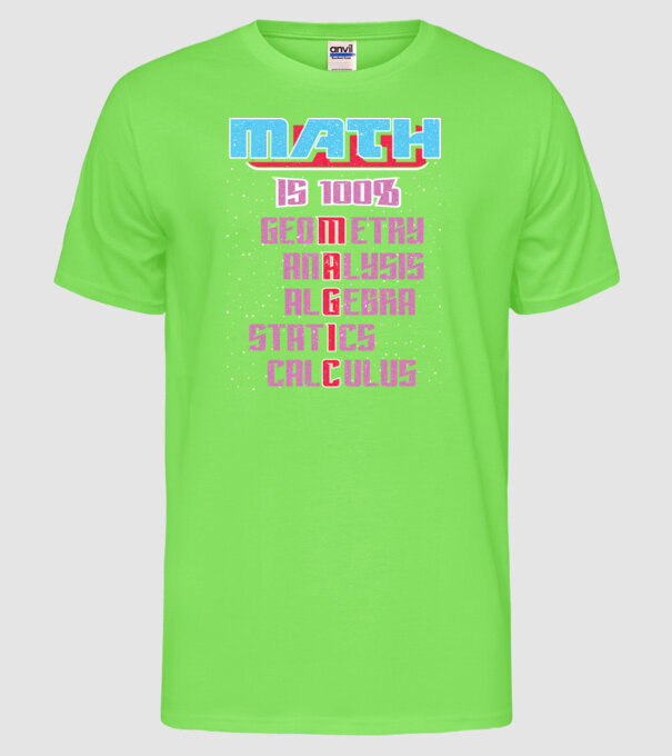 MATH magic retro prespălat model verde neon pe tricou