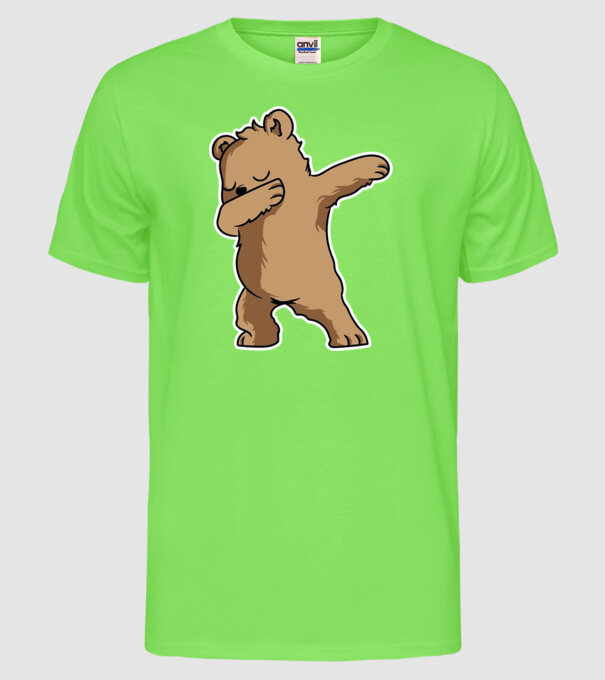 Urs DAB model verde neon pe tricou