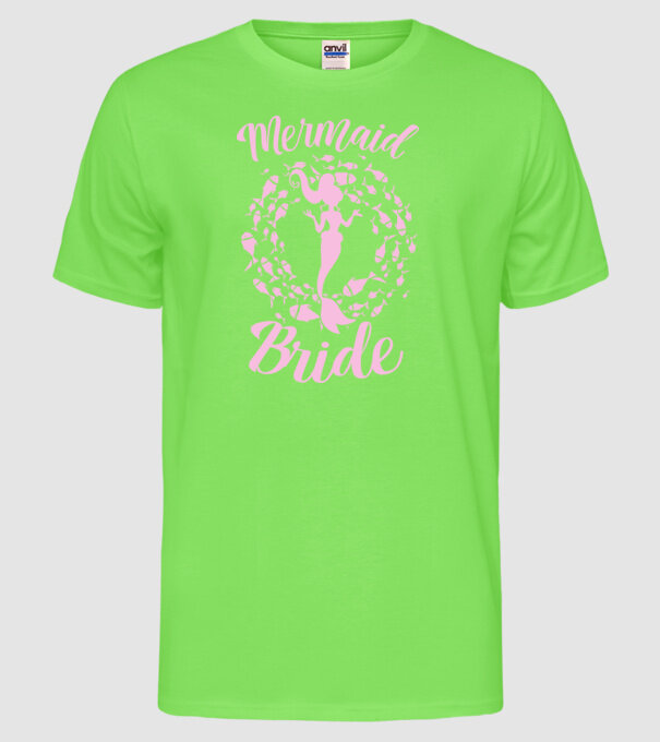 Mermaid Bride model verde neon pe tricou