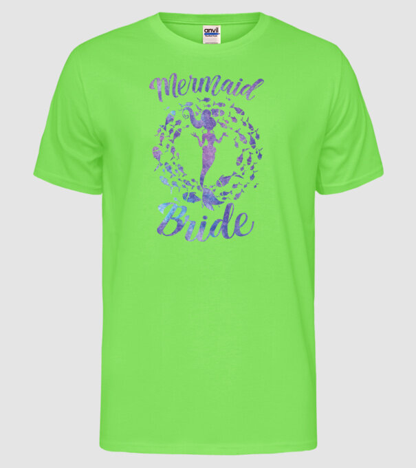 Mermaid bride aquarell model verde neon pe tricou