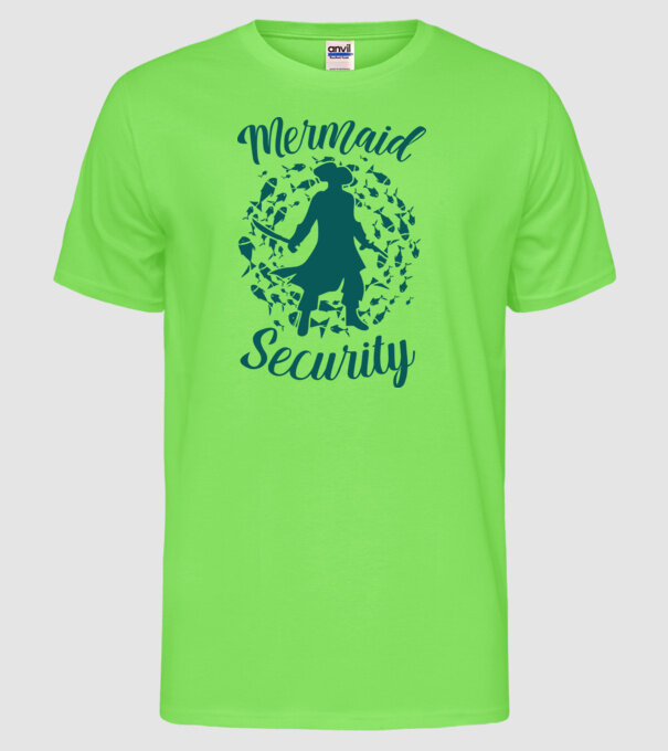 Mermaid Security boys model verde neon pe tricou