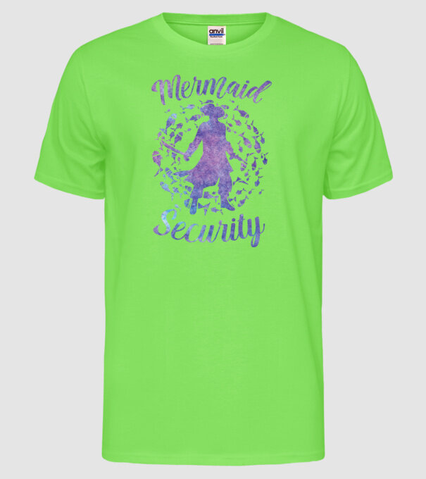 Mermaid Security boys aquarell model verde neon pe tricou