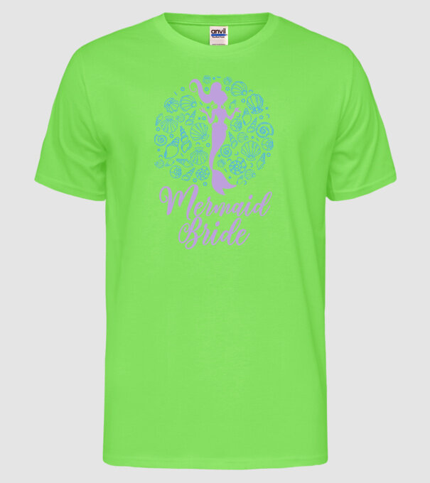MermaidTeam Bride model verde neon pe tricou