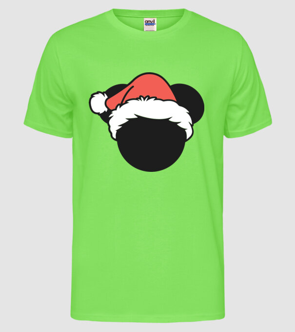 Crăciun Mickey model verde neon pe tricou