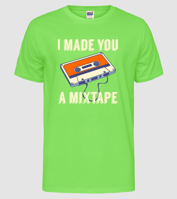 Mixtape model verde neon pe tricou