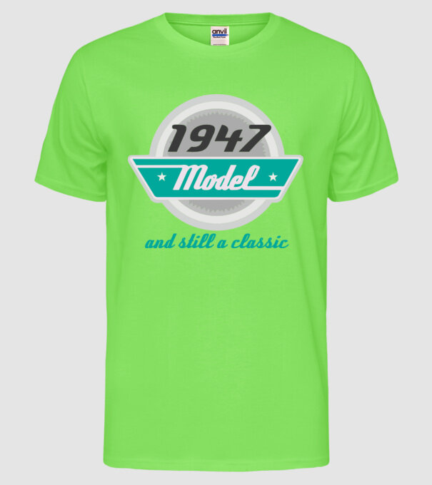 Model and still a classic - 1947 model verde neon pe tricou