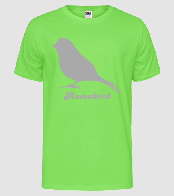Momabird model verde neon pe tricou