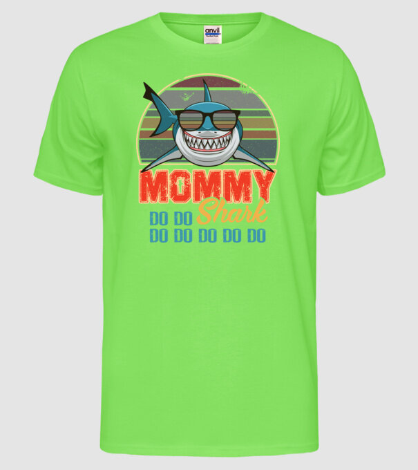 Mommy Shark model verde neon pe tricou