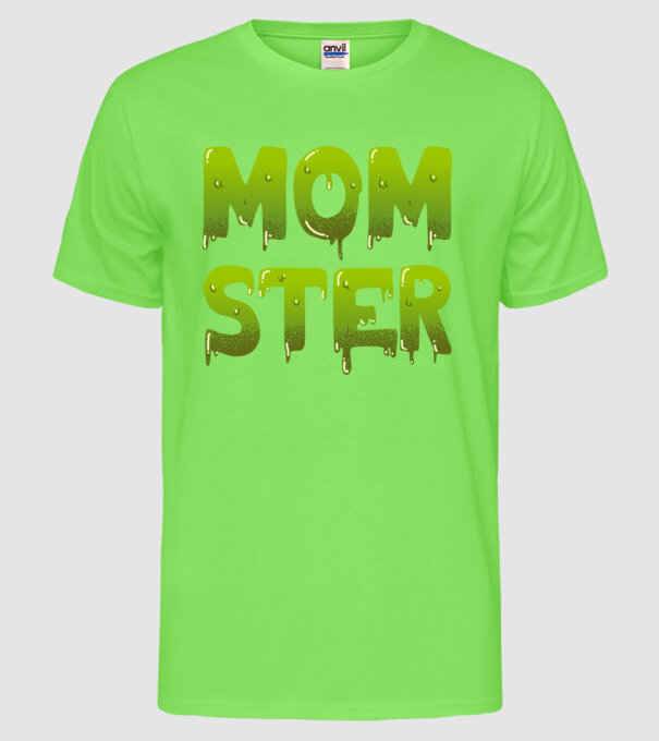 Momster model verde neon pe tricou