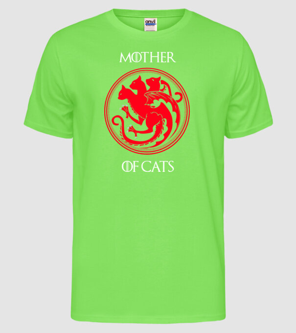 Mother of cats model verde neon pe tricou