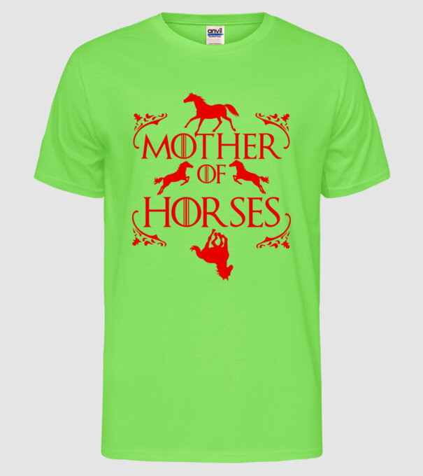 Mother of Horses model verde neon pe tricou