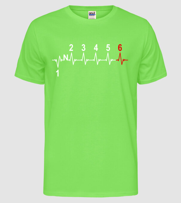 Cutie de viteze Motocicletă model verde neon pe tricou